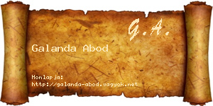 Galanda Abod névjegykártya
